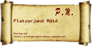 Platzerjanó Máté névjegykártya